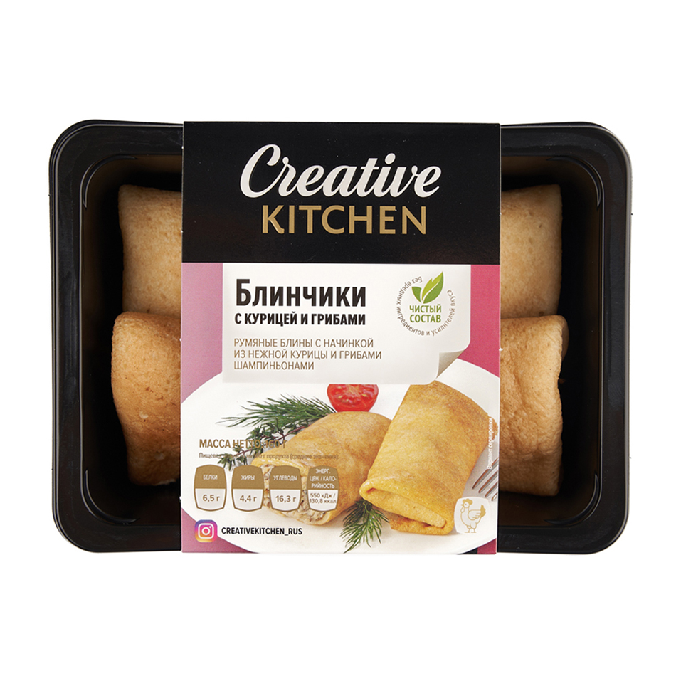 Блинчики с курицей и грибами