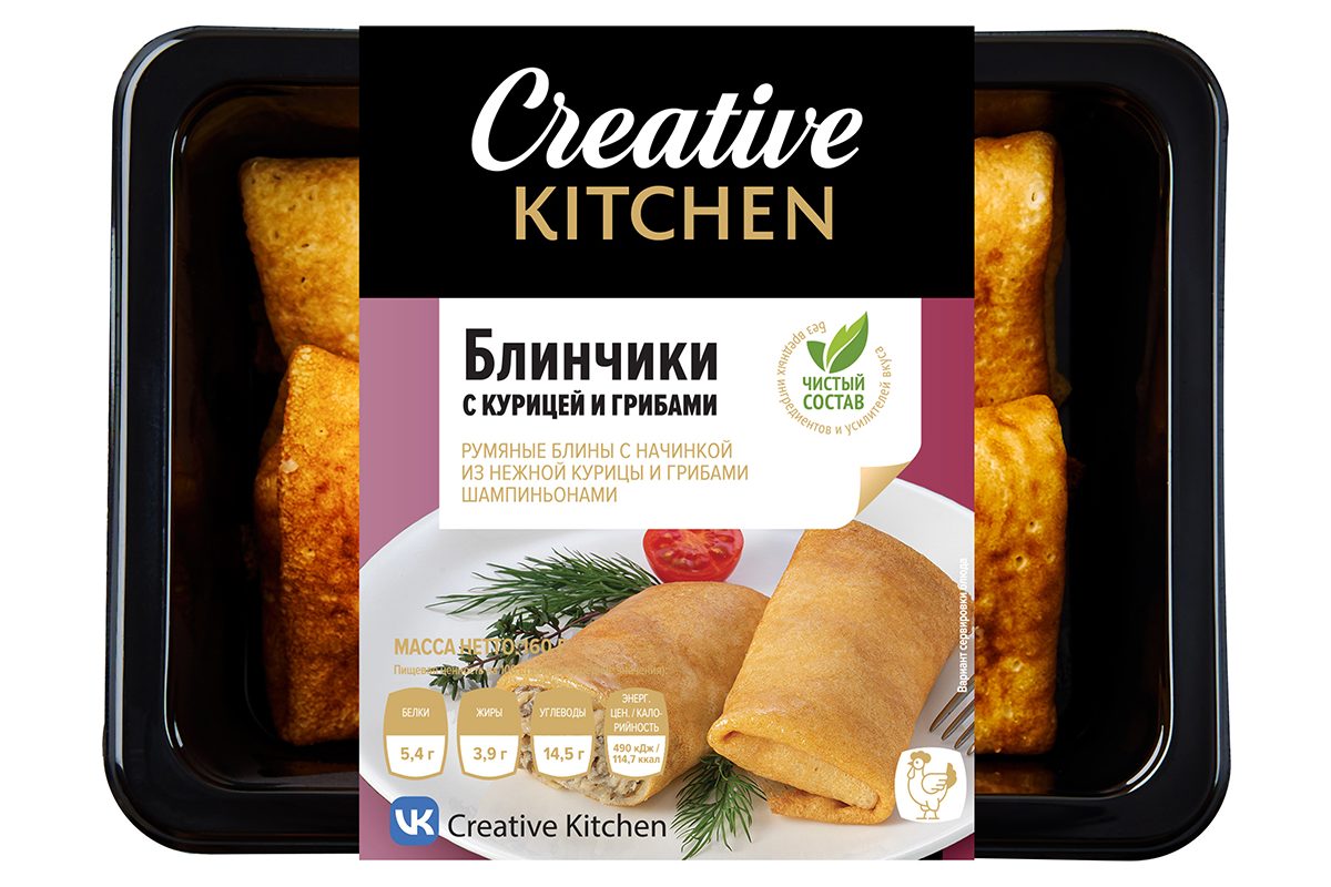 Блинчики с курицей и грибами