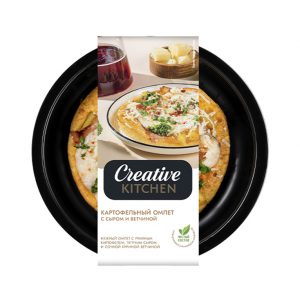 Картофельный омлет с сыром и ветчиной